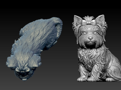 Dog Yorkshire Terrier - Yorkshire model - 3D print 3D Принт Модель