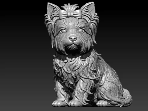 Собака йоркширський тер'єр - йоркширська модель - 3D друк 3D Принт Модель