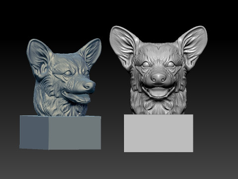 Head References Pembroke Welsh Corgi model - 3D print 3Dプリントモデル