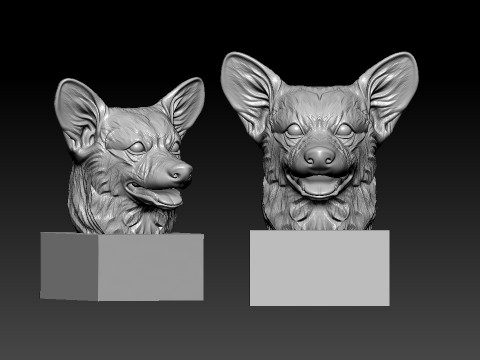 Head References Pembroke Welsh Corgi model - 3D print 3Dプリントモデル