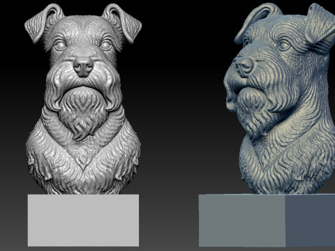 Miniature Schnauzer - Dwarf Schnauzer Dog model - 3D print Modelo de Impressão 3D