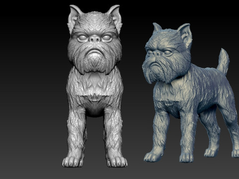 Griffon Bruxellois Dog model - 3D print 3D 프린트 모델
