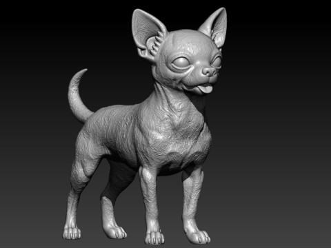 Chihuahua Dog model - 3D print 3D Baskı Modeli