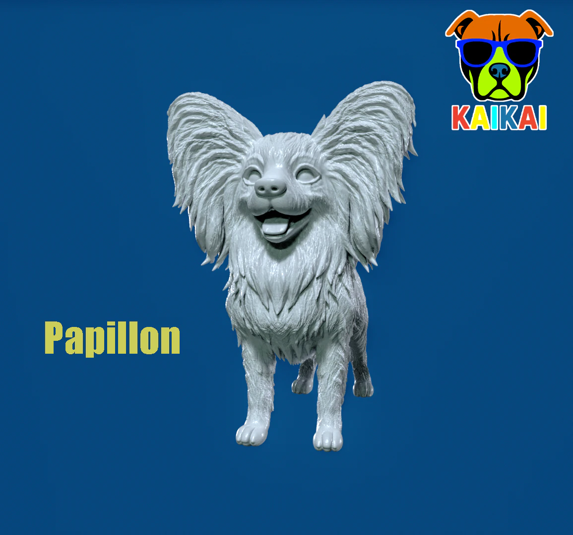 Papillon dog - Squirrel dog - 3D print 3D Print Model .c4d .max .obj .3ds .fbx .stl .blend 