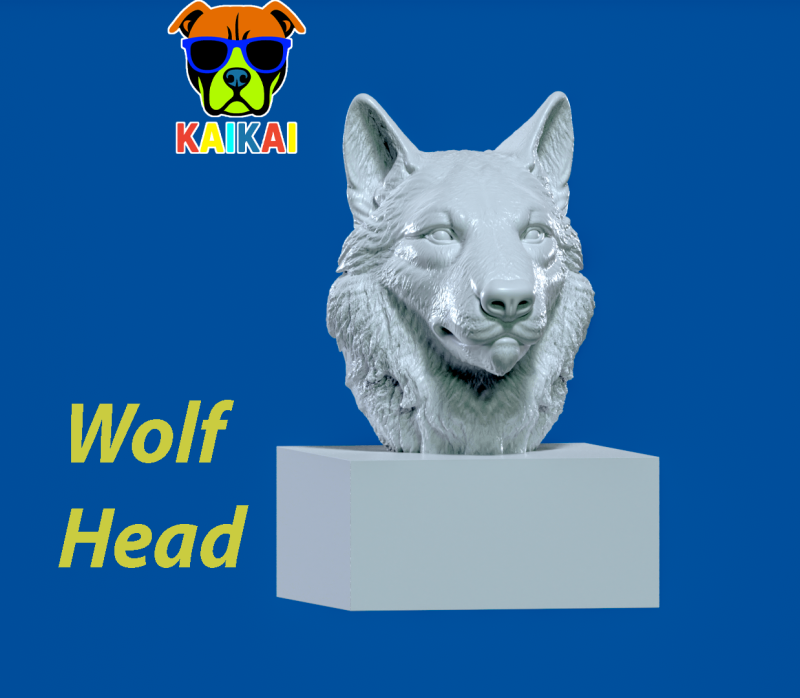 Gray wolf bust - Woft head model - 3D print 3D 打印模型 .c4d .max .obj .3ds .fbx .stl .blend