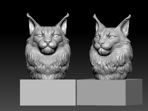 Birman Cat Head - Burmese Cat Head Bust - 3D print Modèles 3D en vedette