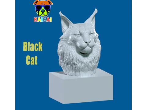 Голова бирманской кошки - Бюст головы бирманской кошки - 3D печать 3D Принт Модель