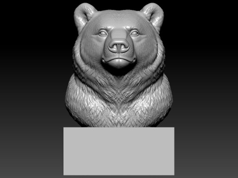 Brown bear Bust - Bear head model - 3D print Modelo de Impressão 3D