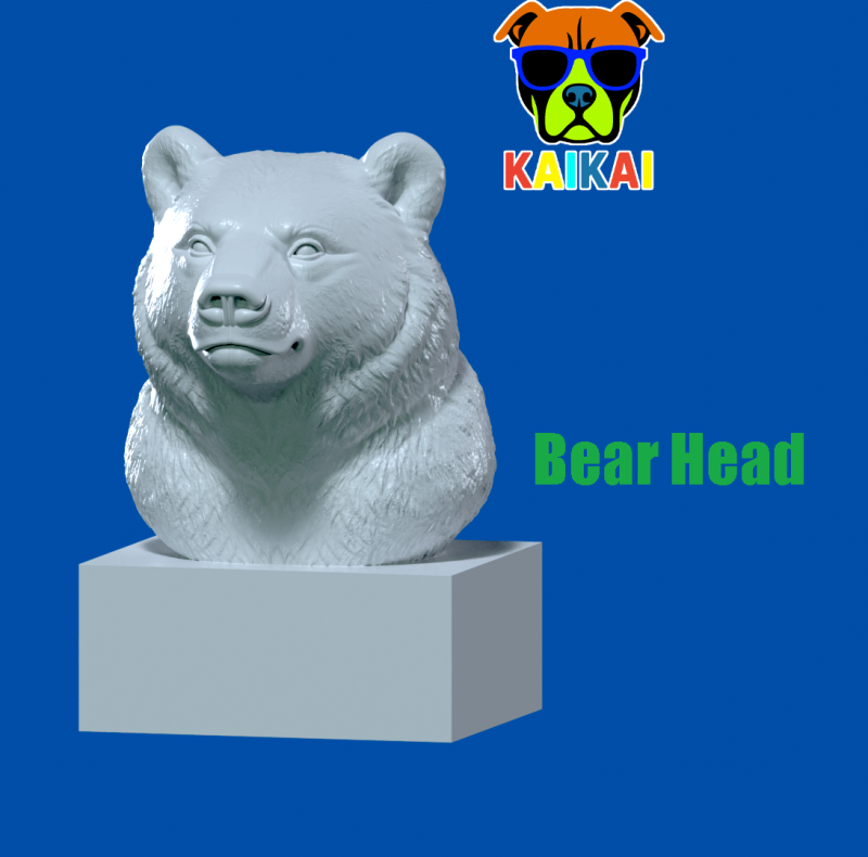 Brown bear Bust - Bear head model - 3D print Modello di stampa 3D .c4d .max .obj .3ds .fbx .stl .blend