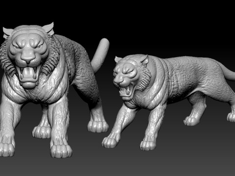 Tiger-like- Indochina Tiger model - 3D print Model Cetak 3D
