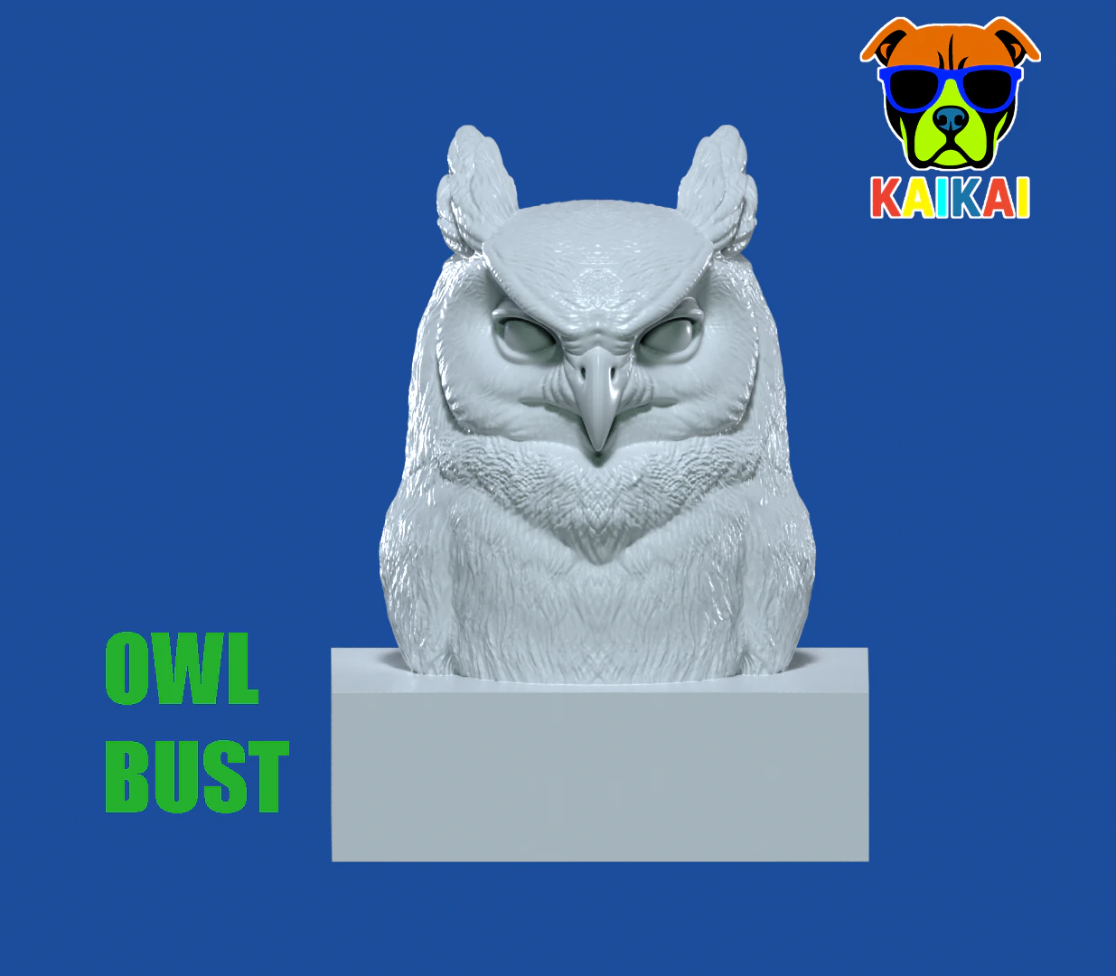 Owl bust model - Animal - 3D print 3D Print Model .c4d .max .obj .3ds .fbx .stl .blend