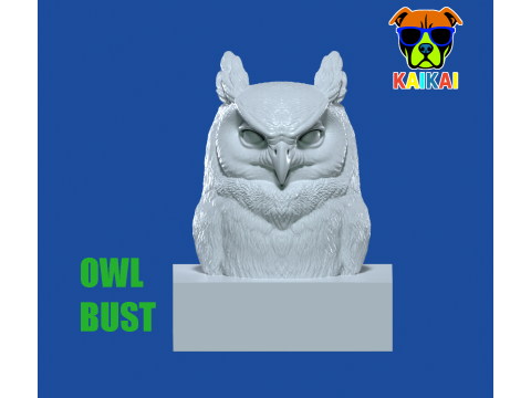 Owl bust model - Animal - 3D print Modello di stampa 3D