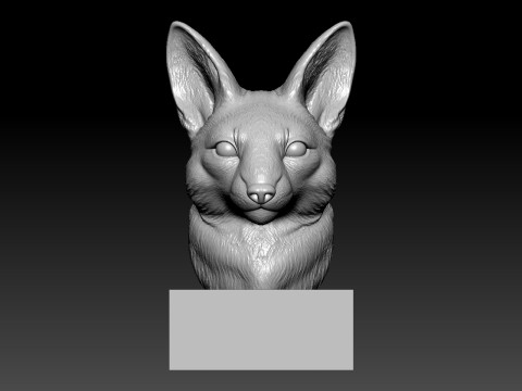 Fox bust - Fennec Fox head model - 3D print 3D 打印模型