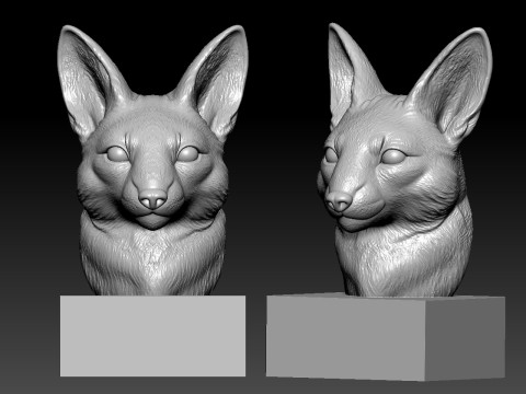Fox bust - Fennec Fox head model - 3D print 3D 프린트 모델