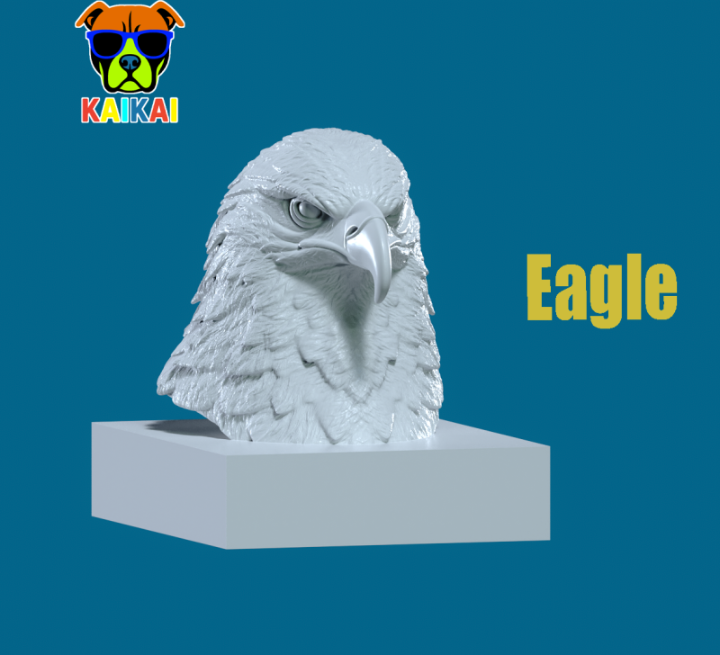 Eagle bust - Hawk head model - 3D print 3D Baskı Modeli .c4d .max .obj .3ds .fbx .stl .blend