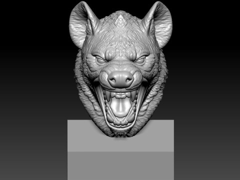 Ferocious Hyena bust model - 3D print Modèles 3D en vedette