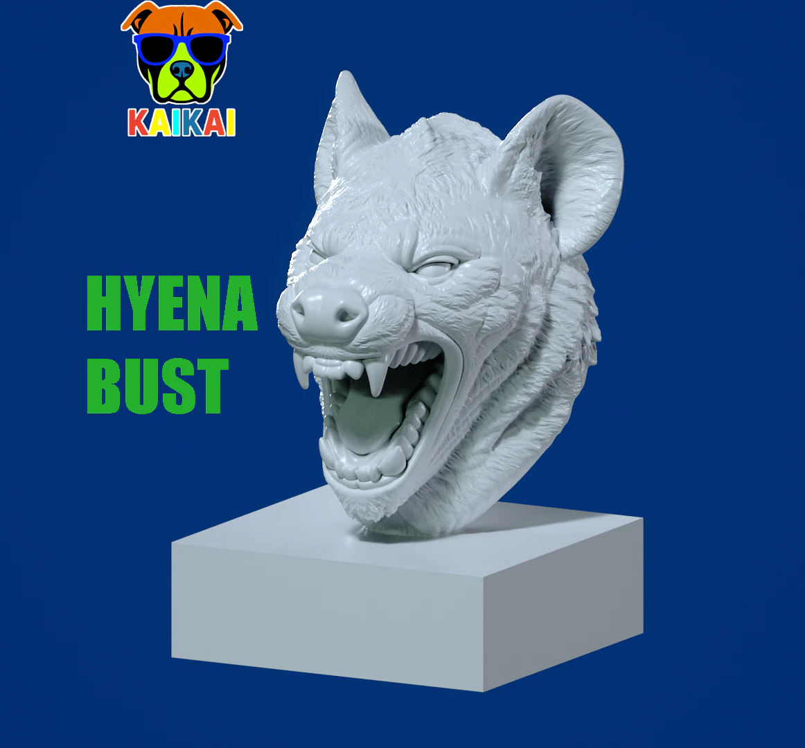 Ferocious Hyena bust model - 3D print 3D Print Model .c4d .max .obj .3ds .fbx .stl .blend 