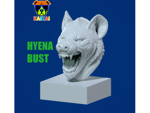 Ferocious Hyena bust model - 3D print 3D 打印模型