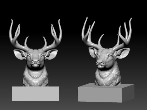 Cervus canadensis - Deer bust model - 3D print Model do druku 3D
