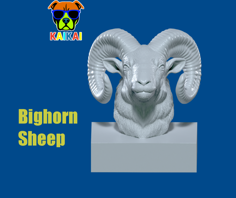 Bighorn sheep head model - 3D print 3D प्रिंट मॉडल .c4d .max .obj .3ds .fbx .stl .blend