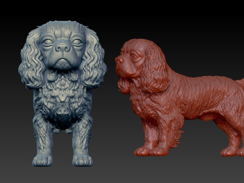 Cavalier King Charles Spaniel dog statue - decor - 3D print 3D-printmodel