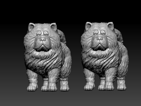 Chow Chow Dog model - Chow Dog statue - 3D print 3D Baskı Modeli