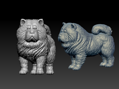 Chow Chow Dog model - Chow Dog statue - 3D print 3D Baskı Modeli