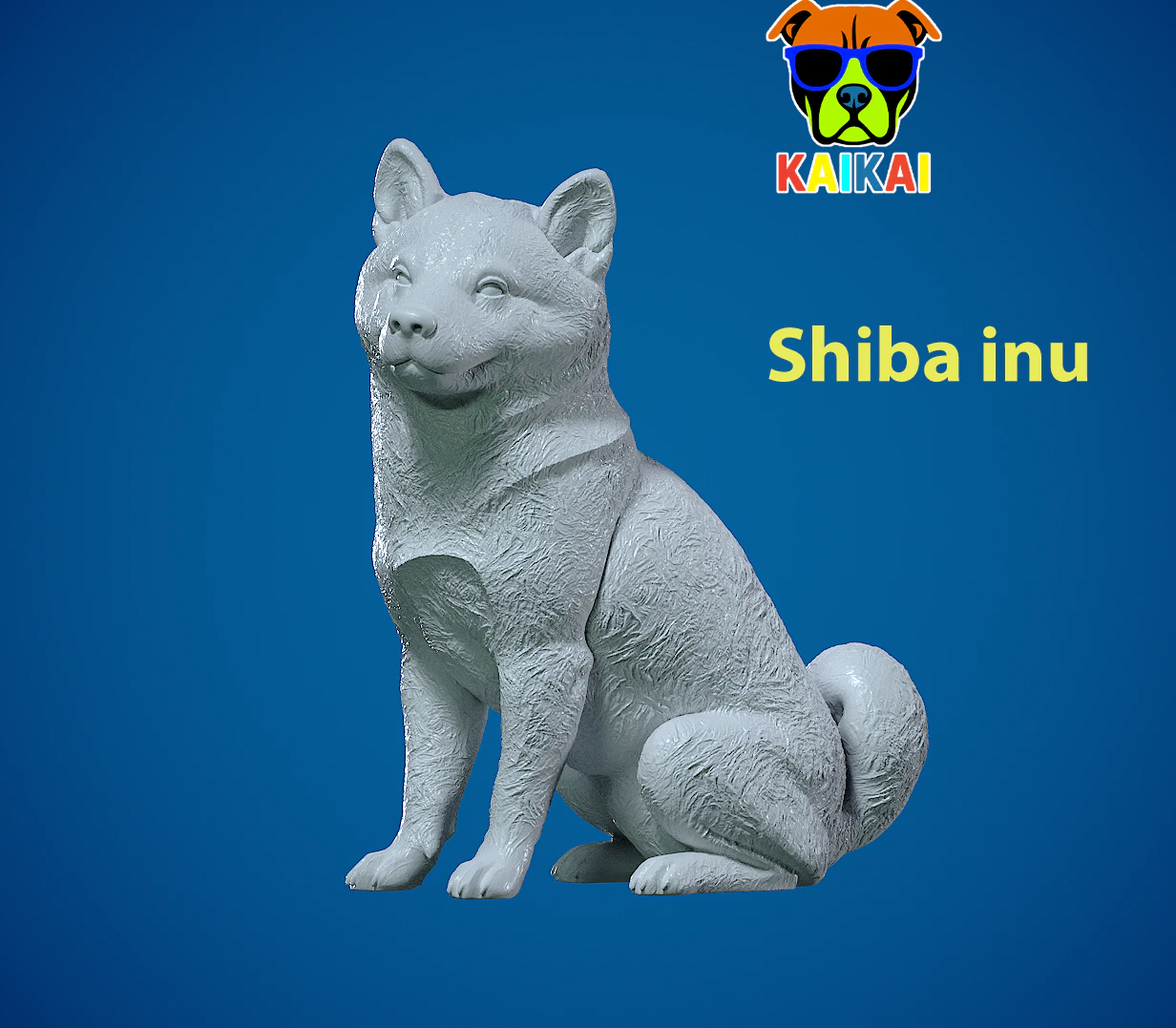 Japanese Shiba Inu Dog Sitting- Shiba Inu dog model - 3D print 3D Print Model .c4d .max .obj .3ds .fbx .stl .blend 