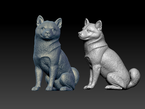 Japanese Shiba Inu Dog Sitting- Shiba Inu dog model - 3D print 3D-printmodel