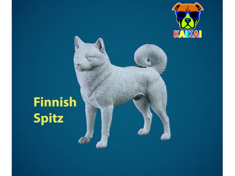Modelo de perro sabueso finland&eacute;s - Estatua del perro Loulou Finois - Impresi&oacute;n 3D Modelo de impresión 3D