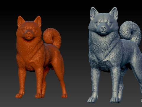 Finnish Hound dog model - Loulou Finois Dog statue - 3D print 3D 프린트 모델