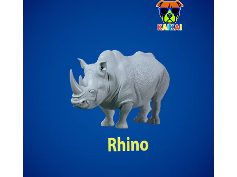 Modello di rinoceronte - rinoceronte con un corno - decorazione - stampa 3D Modello di stampa 3D