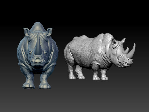 Rhino model - one-horned rhinoceros- decor - 3D print Modello di stampa 3D