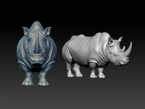 Rhino model - one-horned rhinoceros- decor - 3D print 3D Print Model