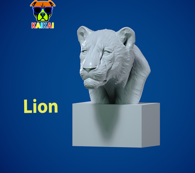 Lion bust - Panthera leo model - 3D print Model Cetak 3D .c4d .max .obj .3ds .fbx .stl .blend