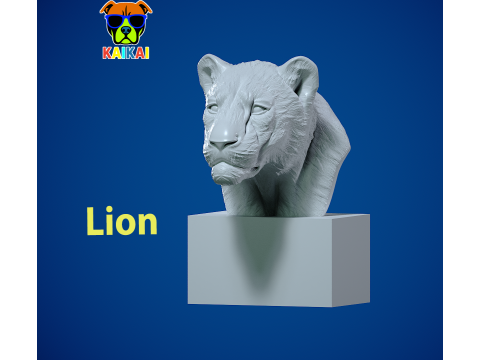 Lion bust - Panthera leo model - 3D print Model Cetak 3D