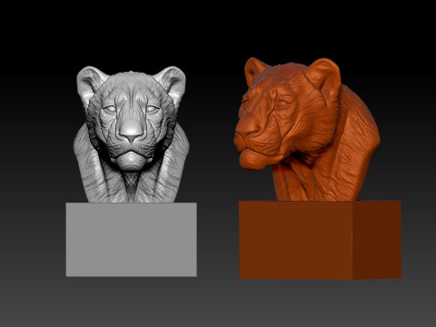 Lion bust - Panthera leo model - 3D print Model Cetak 3D