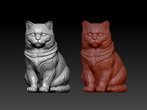 British Shorthair cat - Blue England Cat model - statue - 3D print 3D Print Model