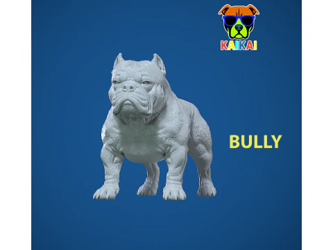 American Bully model - Bully statue Dog - 3D print 3D Print Model