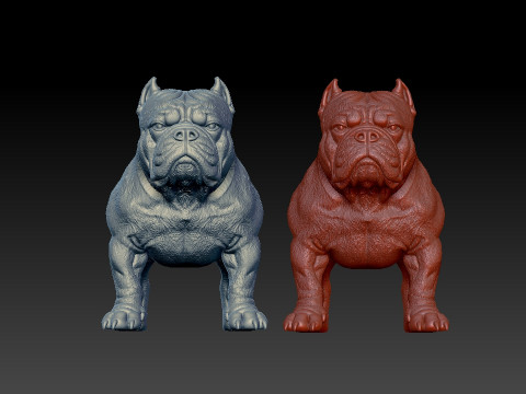 American Bully model - Bully statue Dog - 3D print 3D Print Model