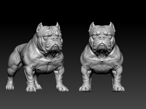 American Bully model - Bully statue Dog - 3D print 3D Print Model
