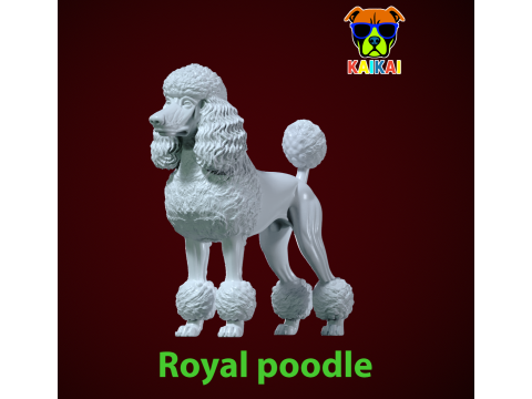 Royal poodle Dog model - Poodle Dog statue - 3D print 3D Принт Модель