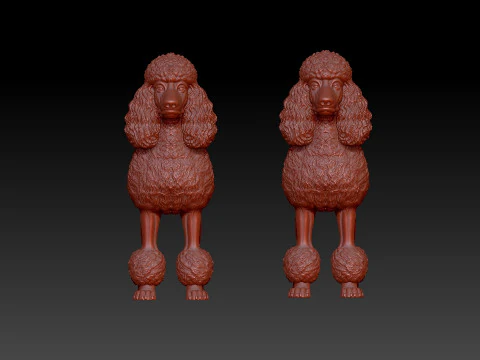 Royal poodle Dog model - Poodle Dog statue - 3D print 3D Print Model