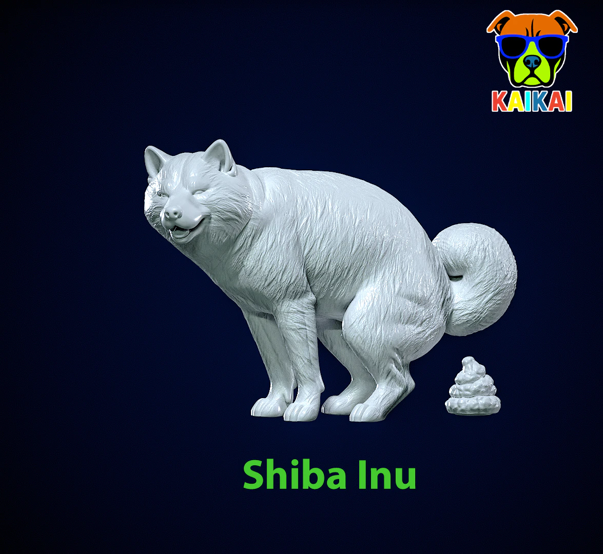 Shiba Inu dog model - Small Japanese dog statue - 3D print 3D Print Model .c4d .max .obj .3ds .fbx .stl .blend 