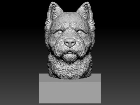 West highland white terrier Dog Bust model - statue - 3D print Modelo de impresión 3D
