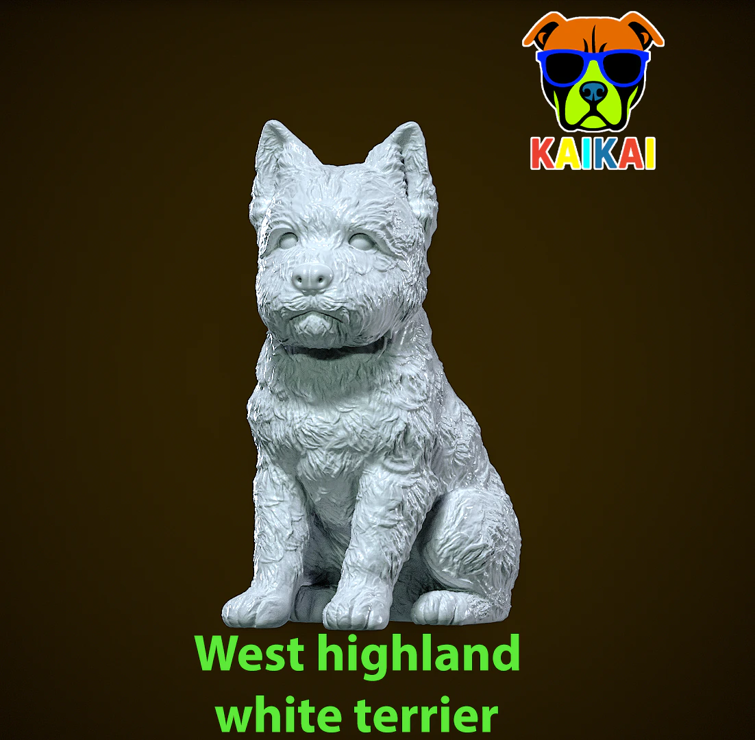 West Highland White Terrier Dog model - statue - 3D print 3D Print Model .c4d .max .obj .3ds .fbx .stl .blend 