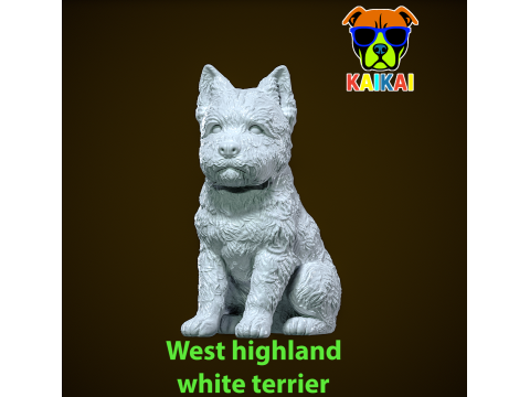 West Highland White Terrier Dog model - statue - 3D print 3D Print Model