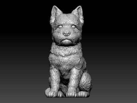 West Highland White Terrier Dog model - statue - 3D print 3D Baskı Modeli