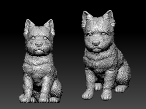 West Highland White Terrier Dog model - statue - 3D print 3D Baskı Modeli