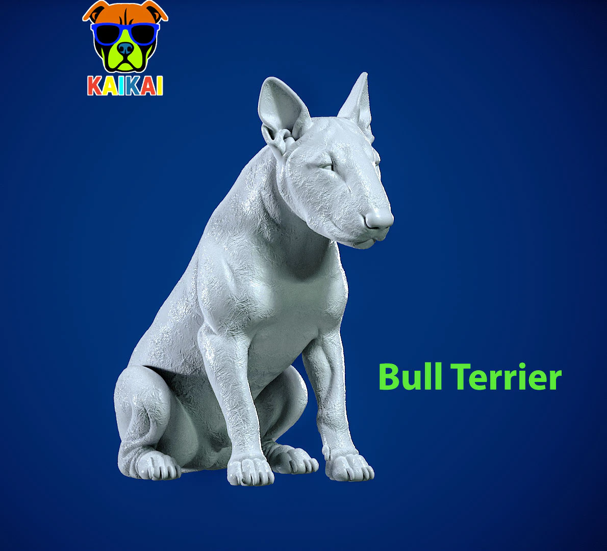 Bull Terrier Dog - Miniature Bull Terrier Dog - statue - 3D print 3D Print Model .c4d .max .obj .3ds .fbx .stl .blend 